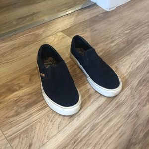 Vans navy suede slip on W8/M6.5